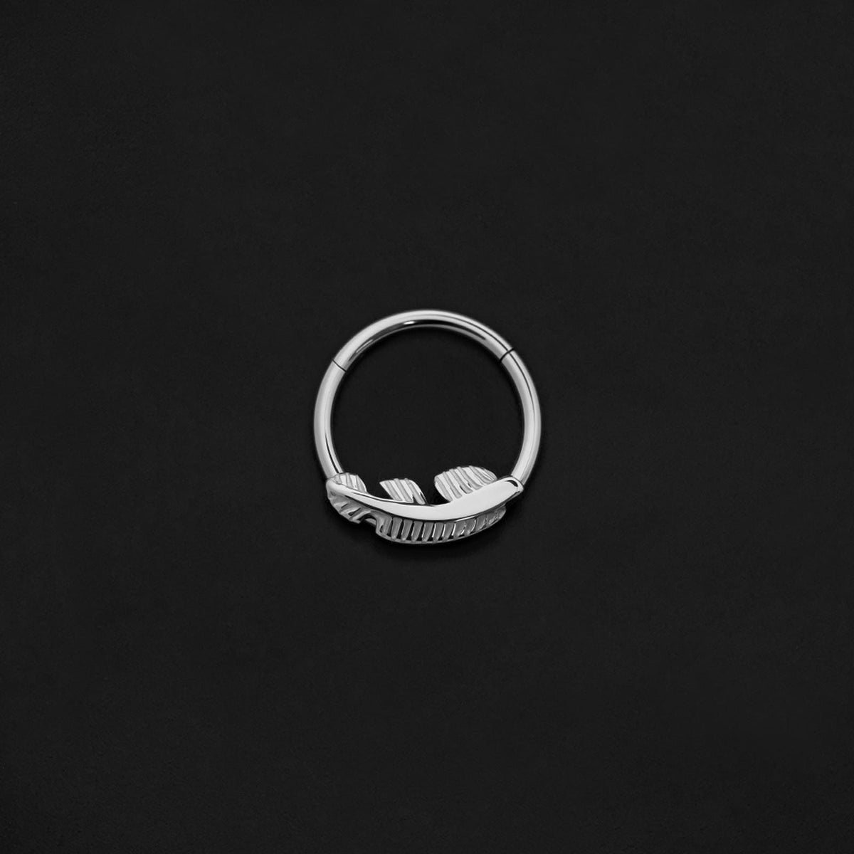 ASTM F136 Implant Grade Titanium Feather Clicker Nose Ring – Pheenix ...