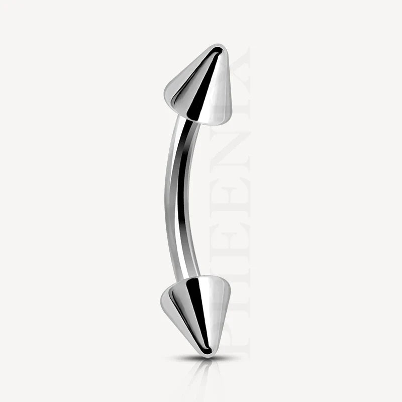 Elevate Your Style with a Titanium Curved Barbell with Cone Buy Now