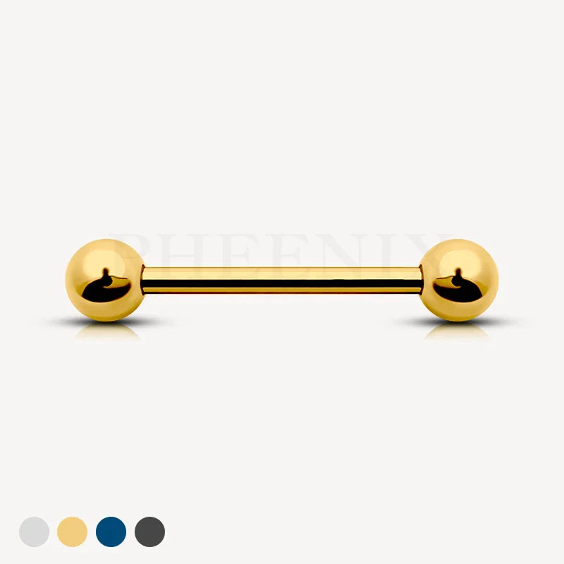G23/ASTM F136 Titanium Gold Ball Barbell for Nipple, Helix, Ear Lobe and Conch 