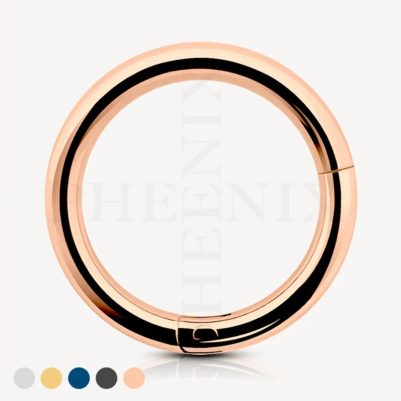 Titainum Rose Gold Hinged Ring for Ear Piercing and Nose Piercing like Helix, Tragus, Ear Lobe & Septum and Lip Piercing